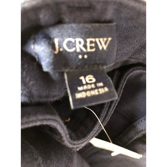 J. Crew Factory Camp Pants Straight Leg Ankle 100% Cotton Navy Blue NWT 16 - Picture 5 of 9